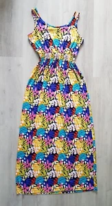 FLORAL MAXI DRESS size 8 - 10 summer COLOURFUL sleeveless STUDIO blue YELLOW red - Picture 1 of 15