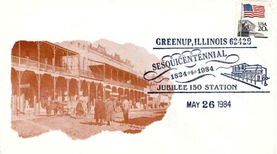 GREENUP, ILL SESQUICENTENNIAL JUBILEE 150, GREENUP, ILL  1984 FDC9100 - Image 1 of 1
