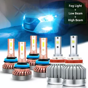 6x 8000K LED Headlight High Low + Fog Light Kit for Nissan Maxima 2016 2017 2018 - Picture 1 of 12