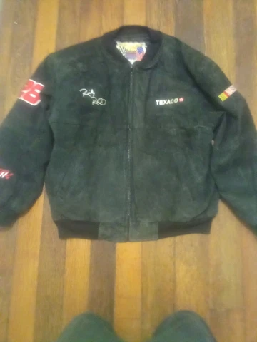 Nascar Jacket # 28 Havoline Texaco Ricky Rudd - Suede - Size Large Cover