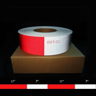 ALANSON PRODUCTS 2"(48mm) x 150' DOT-C2 Conspicuity Tape 7" x 11" Red [ROLL]