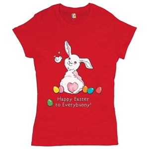 Happy Easter to Everybunny T-Shirt Cute Easter Bunny Rabbit Women's Tee - Picture 1 of 49