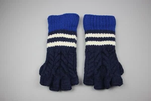 BURBERRY Cashmere Fingerless Cable Knit gloves In Blue One Size - Picture 1 of 12