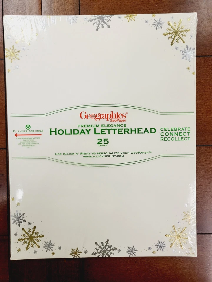 Geographics Christmas Printed Letterhead 8.5"x11" Paper - FREE SHIP USA - CHOICE - Image 1 of 1