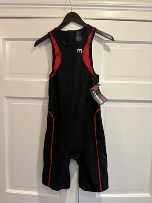 Nuevo con etiquetas Traje corto John Trisuit para hombre TYR negro rojo ciclismo carbono talla L NUEVO $249 Foto 1 de 4