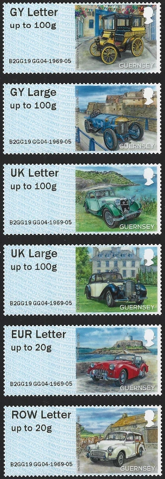 2019 Guernsey Sg FSG20/FSG25 50th Anniv of Guernsey Old Car Club Post & Go MNH - Image 1 of 2