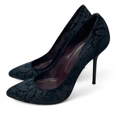 Туфли-лодочки Gucci Noah с тиснением в цветочек из парчи на шпильке с заостренным носком размер 37,5 - Изображение 1 из 4