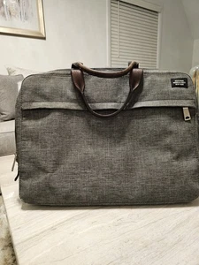 Jack Spade Warren Street Gray Laptop Briefcase Bag Nylon Canvas Leather New York - Picture 1 of 23