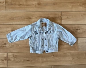 Vintage Levi’s Youth 6 Trucker Jean Jacket 74027 Kids Orange Tab Boys Girl Light - Picture 1 of 17