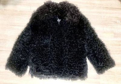 Vintage Curly Mongolian Lamb black Far coat - Image 1 of 4