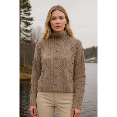 Suéter Anthropologie Blank NYC Bobble para mujer grande bronceado Lagom boxy pulóver Foto 1 de 4