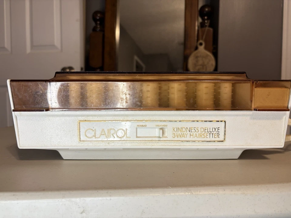 Vintage Clairol Kindness Deluxe 3 Vias HairSetter K-400S Hot Rollers Curlers com Clipes - Imagem 1 de 3