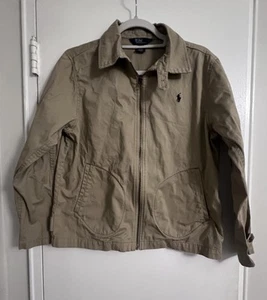 Polo Ralph Lauren Khaki Zip Up Jacket - Tan - Size Large 14/16 - Boys - Picture 1 of 15