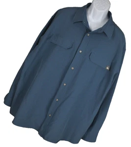 Wrangler Rugged Wear Men's Long Sleeve Button Front Shirt Size XXL Green Blue - Picture 1 of 18