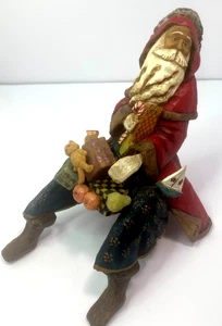 Folk Art Santa Figurine Handcrafted Holiday Decor Missing Pieces OOAK READ - Picture 1 of 22