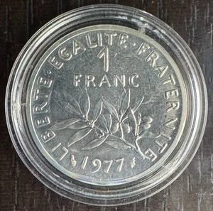 Veme République - 1 franc semeuse piefort argent 1977 - 259 ex - Imagen 1 de 2
