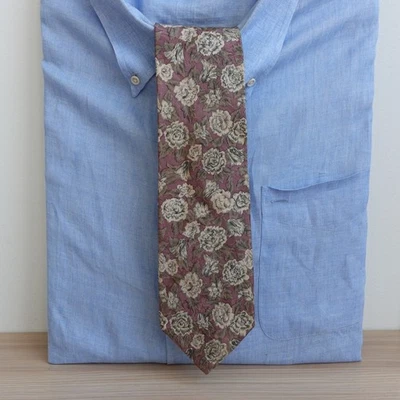 Corbata para el cuello para hombre roja verde floral seda flor hoja hippie naturaleza boho botánica ARIOSO Foto 1 de 4