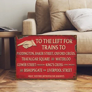 Letrero de estación Paddington London GWR estilo inglés vintage - Imagen 1 de 3