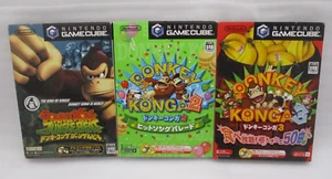 GAMECUBE DONKEY KONGA 2 3 DONKEY KONG JUNGLE BEAT 3Games Japan import NTSC-J GC - Picture 1 of 12
