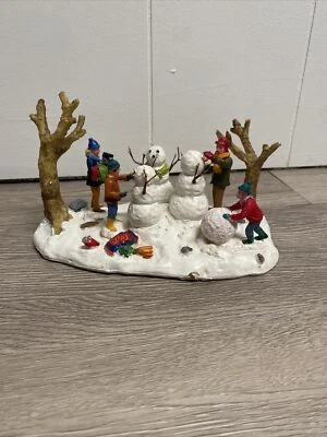 Lemax Snowman Building A Family Village Collection Table Accent - Image 1 of 4