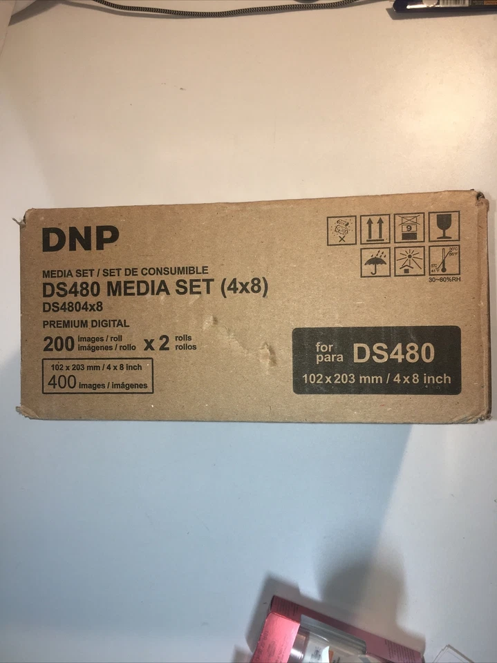 DNP 4x8"  Media Set for DS480 Printer DS480 Premium Digital 200 Images X 2 Rolls - Image 1 of 4