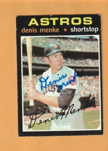 Denis Menke Houston Astros AUTO Firmado 1971 Topps Bancroft Iowa 3I - Imagen 1 de 2