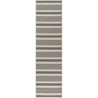 SAFAVIEH Outdoor CY6062-236 Courtyard  Grey / Bone Rug - Image 1 of 4