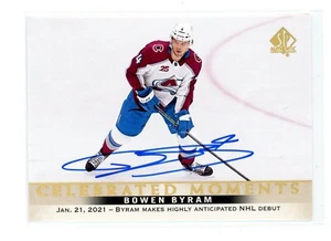 Auto Bowen Byram 2020-21 SP auténtico Celebration Moments novato - Imagen 1 de 1