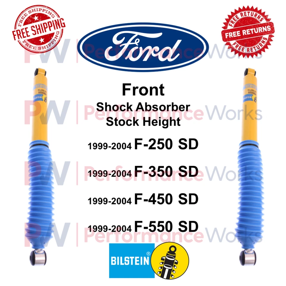 Пара амортизаторов Bilstein B6 4600 0 дюймов подъем спереди для F-250 F-350 F-450 F-550 SD 19-04 - Изображение 1 из 4