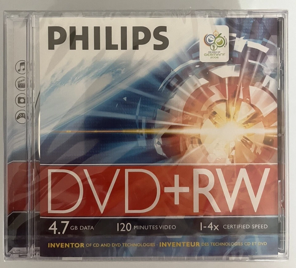 6 x Philips DVD+RW 4.7GB Data 120 Mins video 1-4x Certified Speed. FREE DELIVERY - Image 1 of 4