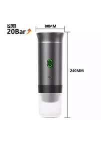 Portable 3-in-1 Espresso Coffee Maker–Wireless for Car, Home Metallic Gray - Picture 1 of 2