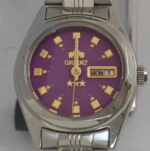ORIENT NQ1X-C0 Automatic Women's Watch Purple Dial Analog Round From Japan - Picture 1 of 7