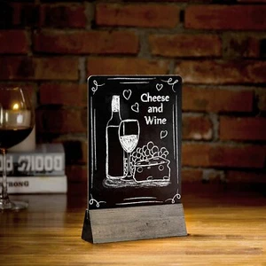 Set of 4 Tabletop Double Sided Chalkboard Display Sign, Gray - Picture 1 of 6