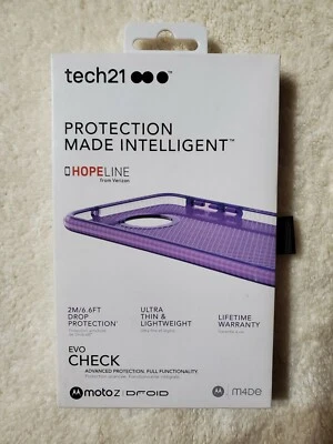 Tech21 Evo Check Case for Moto Z Droid - HopeLine Purple - Image 1 of 3