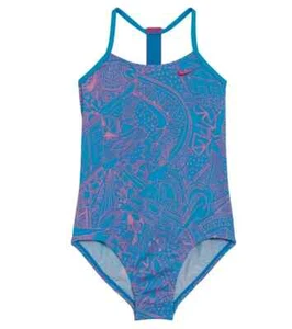 Nike Kids Doodle T-Back One-Piece Light Blue Fury Girl’s Size L L143740 - Picture 1 of 2