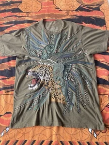 Maharishi Olive Green Embroidered Tibetan Tiger God Tee Size XL XXL - Picture 1 of 20
