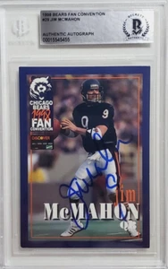 1998 Bears Fan Convention Jim McMahon Signed Card Autograph Auto BGS BAS Bears - Picture 1 of 2