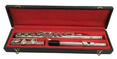 Flauto Traverso Meazzi Vintage Usato da Revisionare Nickel Custodia Rigida - Immagine 1 di 4