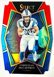 2021 Panini Select Christian McCaffrey Die Cut RED BLUE Prizm Card #107 Panthers - Picture 1 of 3