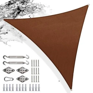 COLOURTREE Sun Shade Sail 12' x 12' x 12' High Density Polyethylene Browns/Tan - Picture 1 of 8