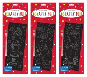 Raspador Navidad Plata Grabado Arte Niños Medias Relleno Actividad - Imagen 1 de 4