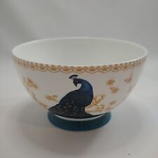 Portobello by Inspire Bowl with Blue Peacock Bone China Designed in England