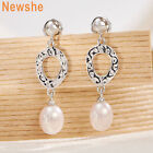Pearl Dangle Earring Jewelery Gift Women Pearl Earrings Sterling Silver Real