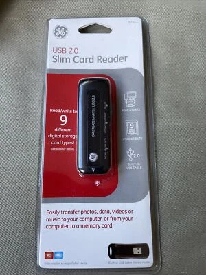 GE USB 2.0 Slim Card Reader PC & MAC Compatible New in Pack  - Image 1 of 3