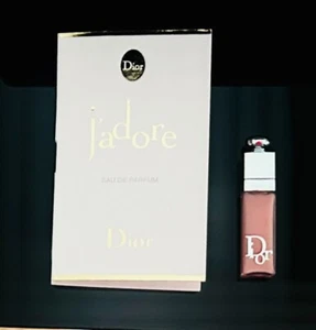 Authentic Christian Dior Lip Maximizer Gloss 001  Pink 2ml + J'Adore EDP Sample - Picture 1 of 4