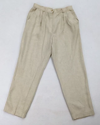 Jantzen Classics Women's Pants SIze 16 Beige Pleated High Rise - Image 1 of 4