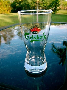 CARLSBERG BEER GLASS  6 INCHES  NICE REPLACEMENT  CROWN  LOGO - Picture 1 of 3