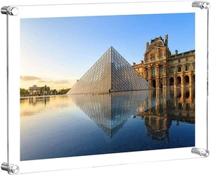 CY craft 8.5x11 Acrylic Wall Mount Floating Picture Frame,A4 Letter Size Photo - Picture 1 of 7
