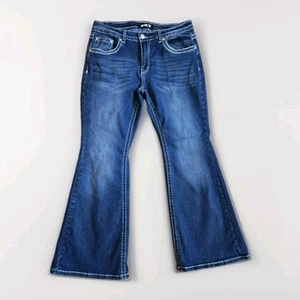 Pantalones de mezclilla Sky Premium Collection para niños 15/16 adornados atrapasueños Y2K acampanados - Imagen 1 de 9