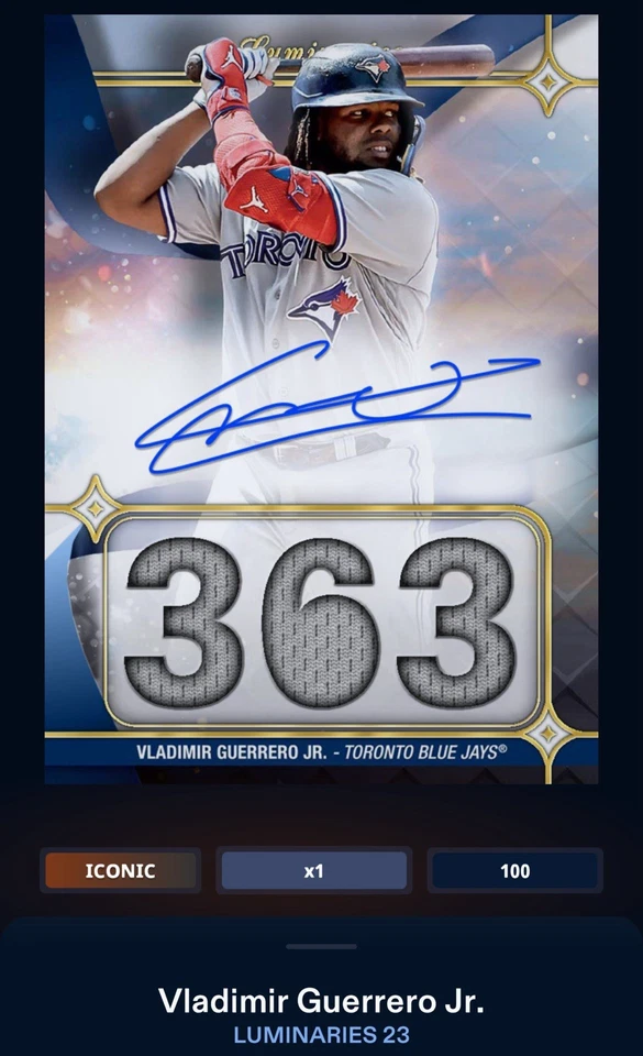 24 Topps Colorido DIGITAL Luminarias Firma Reliquia 100cc ICÓNICO Vladimir Guerrero Foto 1 de 1